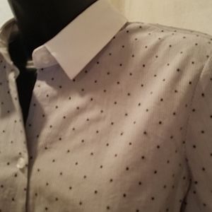 White with Black Pinstripes Blouse Size Small